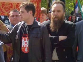 Дугин на Сербском марше. Фото: Евгения Маслова.