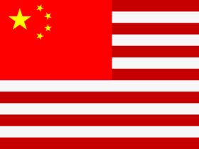 Китайско-американский флаг. Коллаж Каспарова.Ru