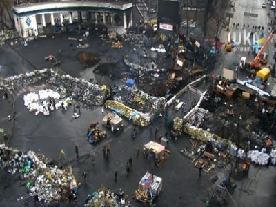 Улица Грушевского в Киеве, 17 февраля 2014 года. Фото из блога eyra-0501.livejournal.com