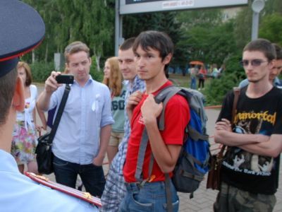 Андрей Некрасов на акции. Фото: solidarnost-nsk.org