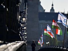 Украшенный мост в Будапеште перед визитом Биньямина Нетаньяху. Фото: Marton Monus / REUTERS